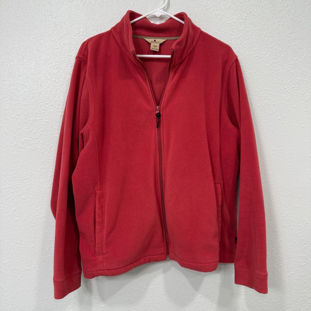 Woolrich Womens XL Soft Ruby Red Full Zip Fleece Jacket 15056 Midweight Layer